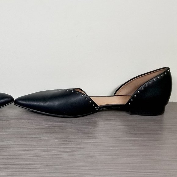Halogen Maisy d'Orsay Studded Flat, Black Leather, Womens Size 7.5 M - Picture 9 of 13